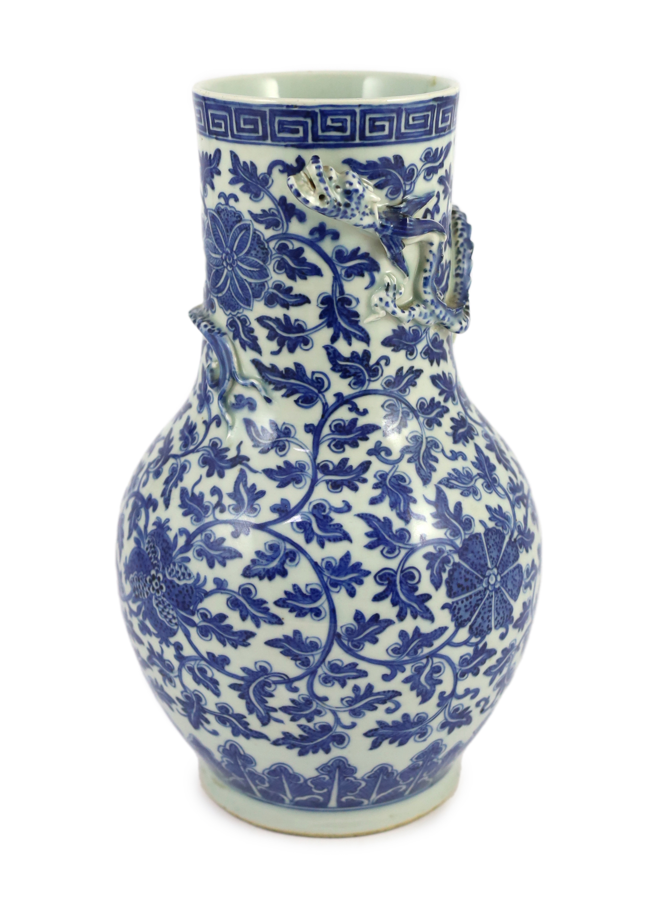 A Chinese blue and white 'dragon’ vase, first half 19th century, 35cm high